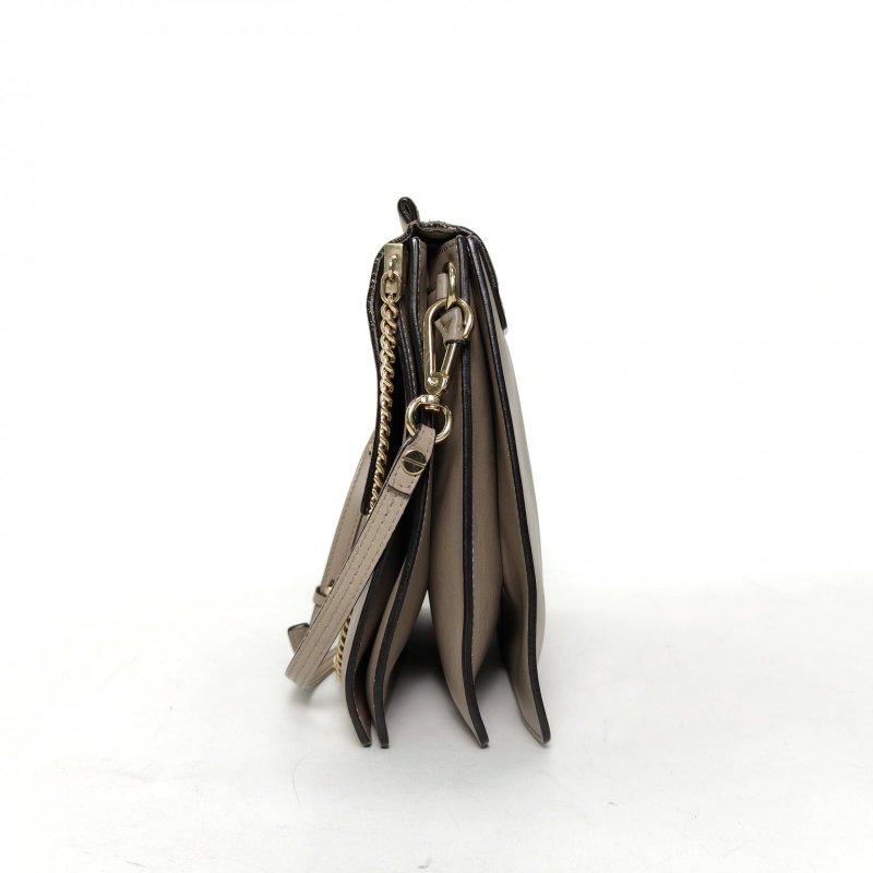 CHLOE FAYEDAY中號灰色牛皮/麂皮金扣肩背包-3