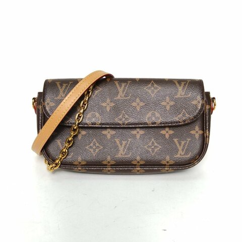 LOUIS VUITTON IVY鏈條腋下包老花PVC金扣晶片肩背包