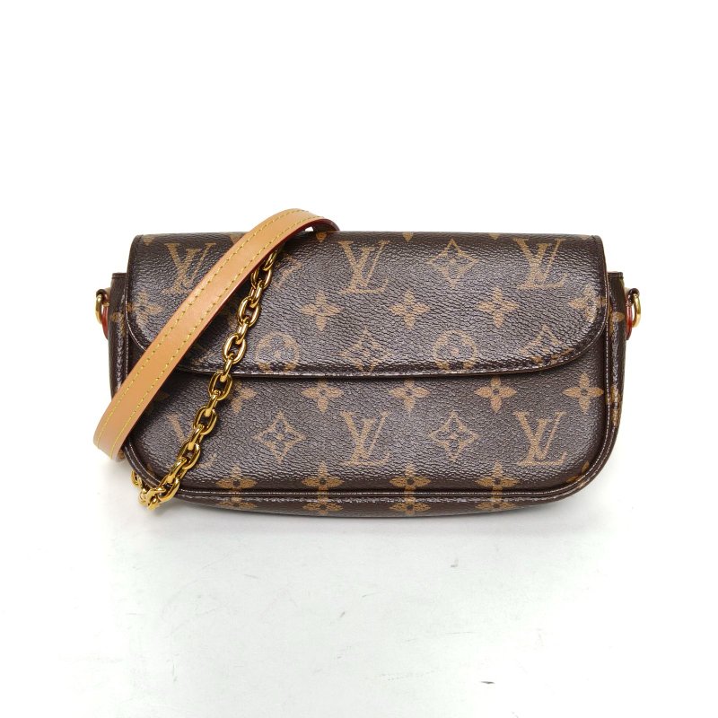 LOUIS VUITTON IVY鏈條腋下包老花PVC金扣晶片肩背包-0