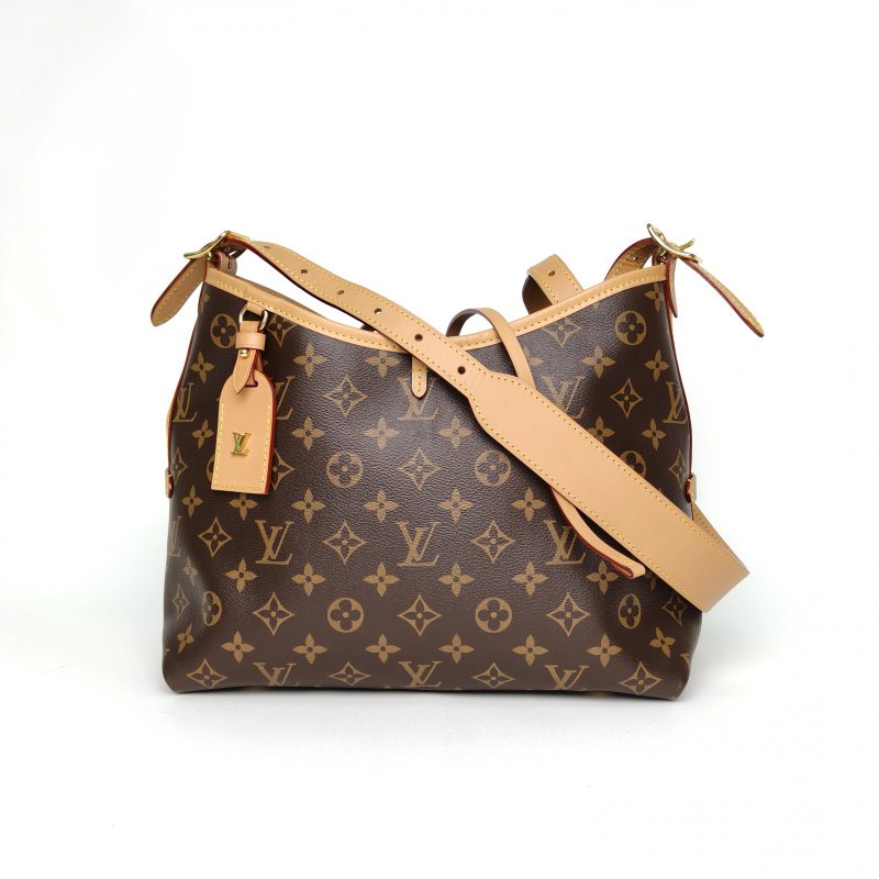 LOUIS VUITTON CARRYALL小號29配子袋老花PVC金扣晶片肩背包-0