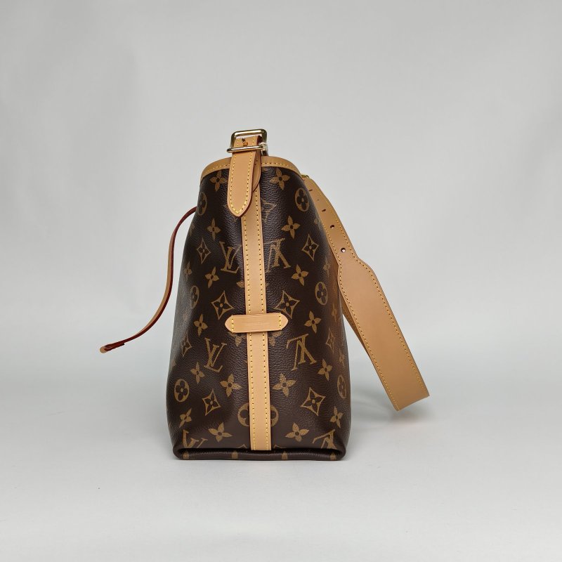 LOUIS VUITTON CARRYALL小號29配子袋老花PVC金扣晶片肩背包-1