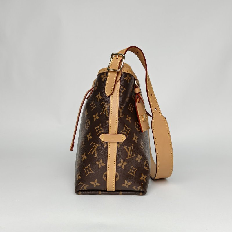 LOUIS VUITTON CARRYALL小號29配子袋老花PVC金扣晶片肩背包-3