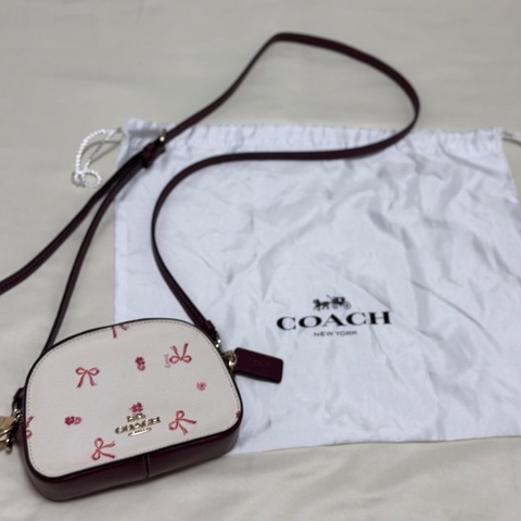 COACH Mini Serena Bow Print 半月包 蝴蝶結款 英國購入 附防塵袋