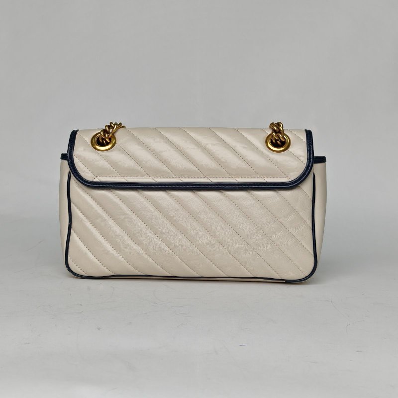 GUCCI GGMarmont肩背包小號26羊角扣拼色牛皮金扣肩背包-2