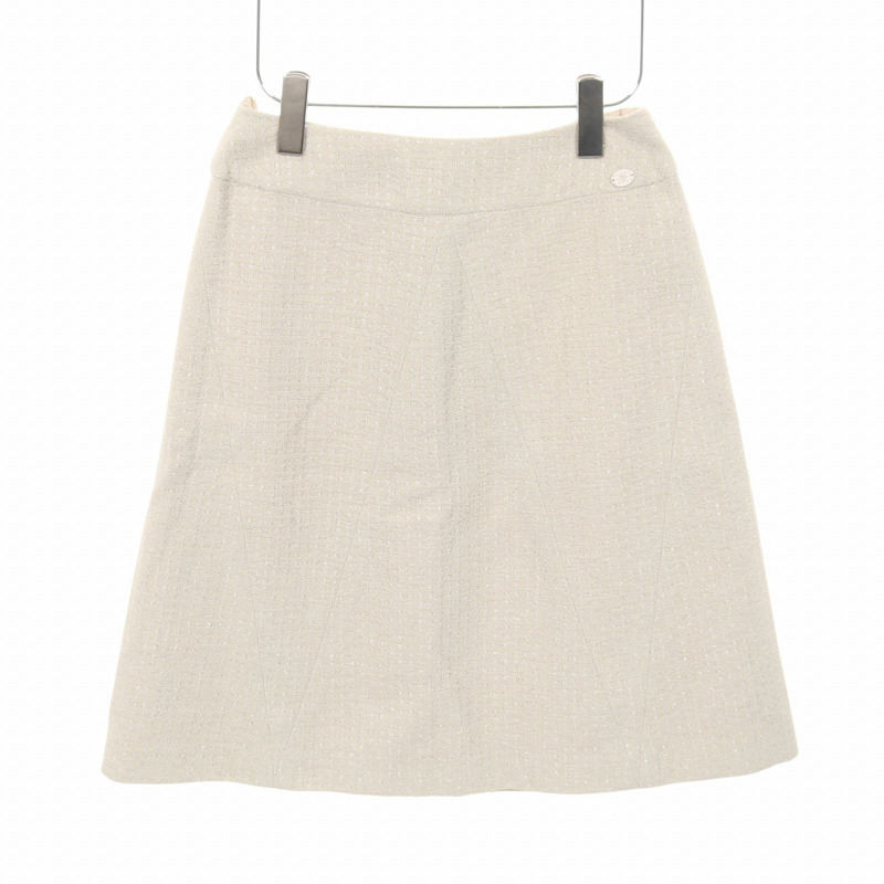 香奈兒 (CHANEL) 斜紋軟呢珍珠套裝 P17766V09979 羊毛/尼龍/腈綸/人造絲 米色 二手 女士-2