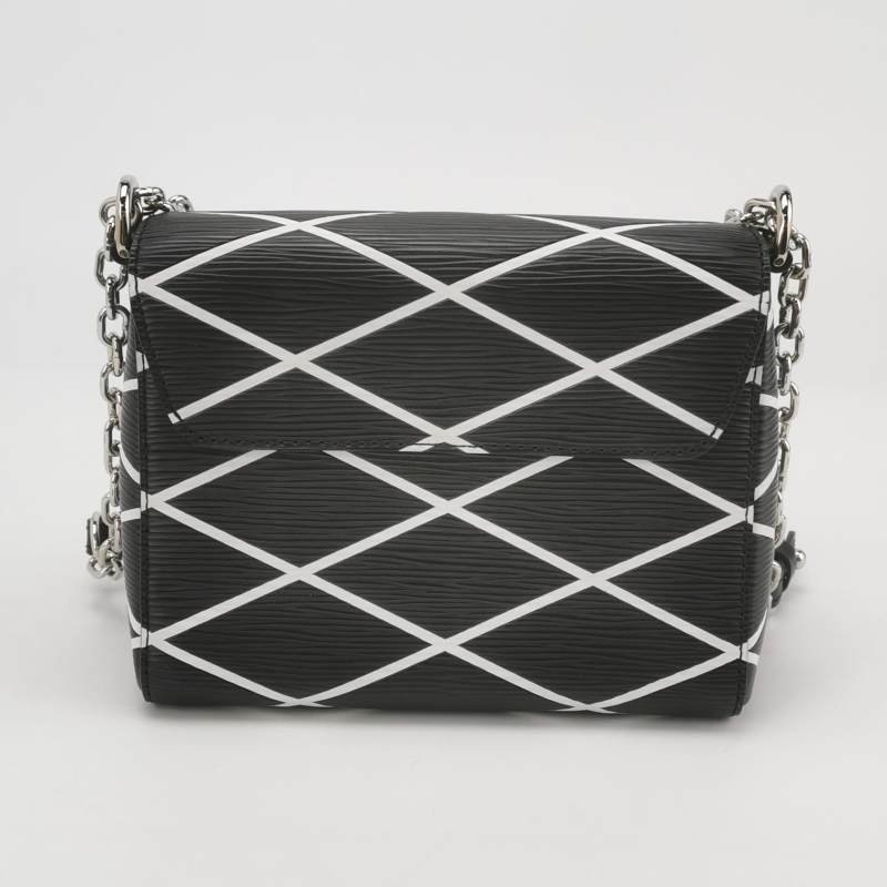 Louis Vuitton(LV)Twist小號牛皮拼色網格LV旋轉鎖扣單肩包-4