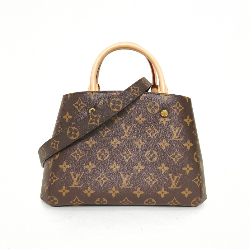 LOUIS VUITTON Montaigne蒙田BB29老花PVC金扣2017肩背包-0