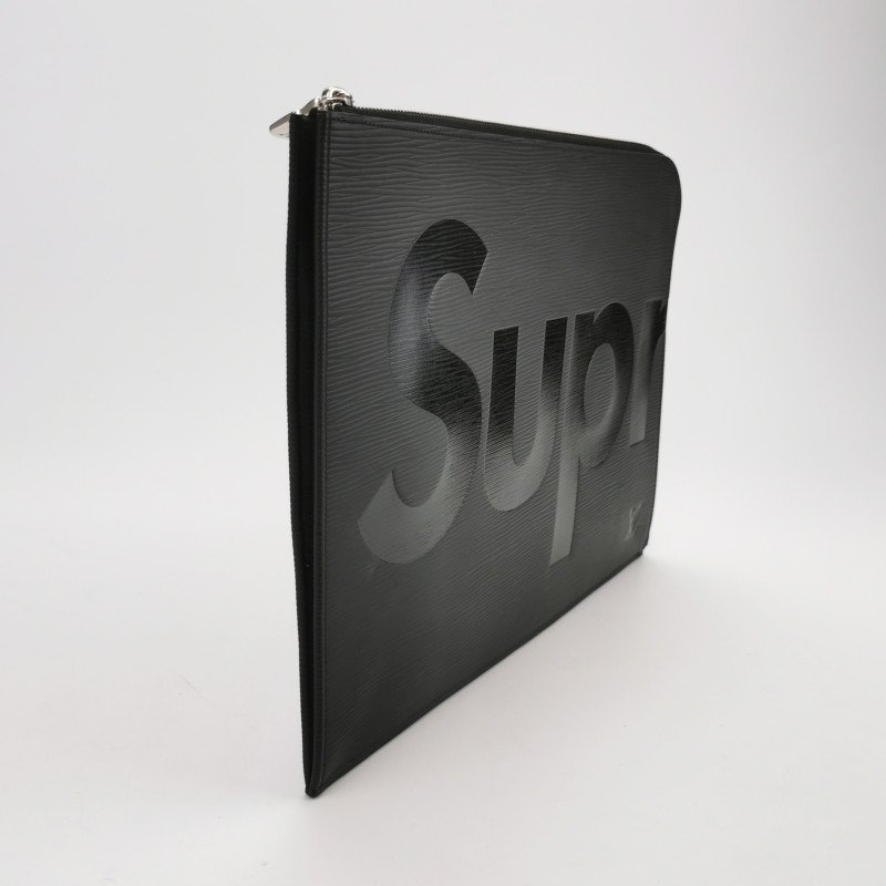 Louis Vuitton(LV)Supreme聯名款Pochette Jour牛皮字母Logo手拿包-2