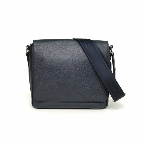 LOUIS VUITTON 墨藍色牛皮2013LV斜挎包男士肩背包