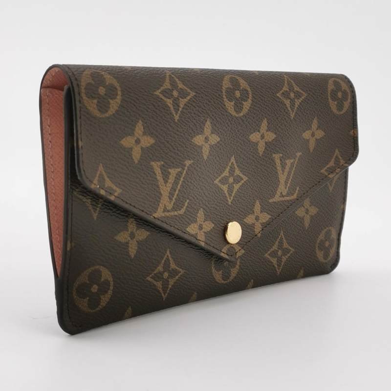 Louis Vuitton(LV)牛皮Monogram印花按扣錢包-2