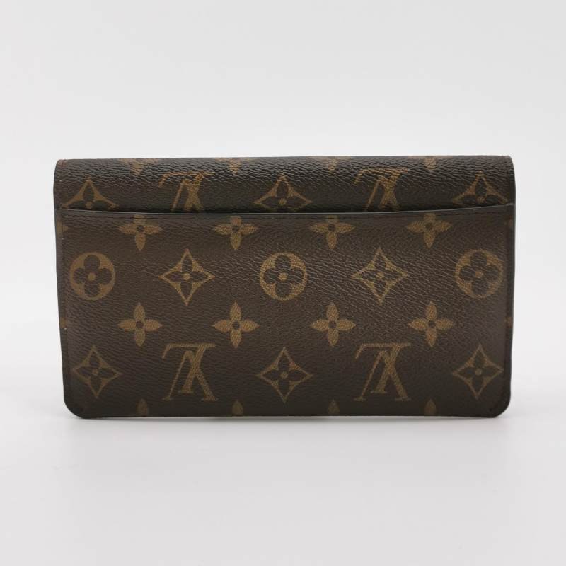 Louis Vuitton(LV)牛皮Monogram印花按扣錢包-3