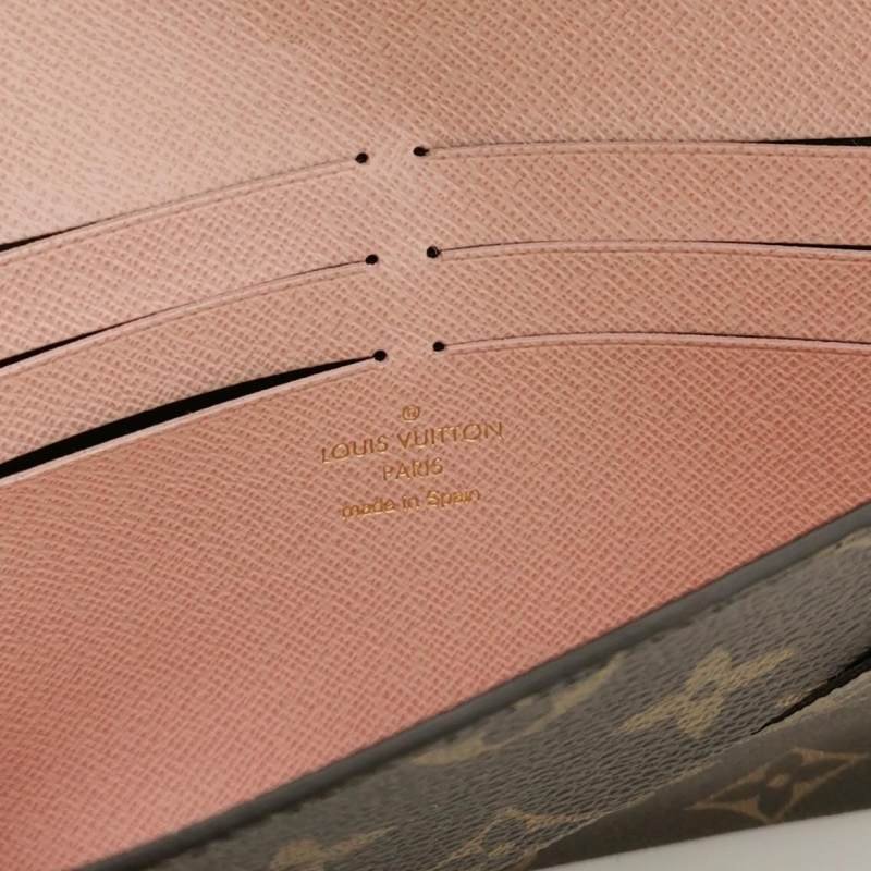 Louis Vuitton(LV)牛皮Monogram印花按扣錢包-6