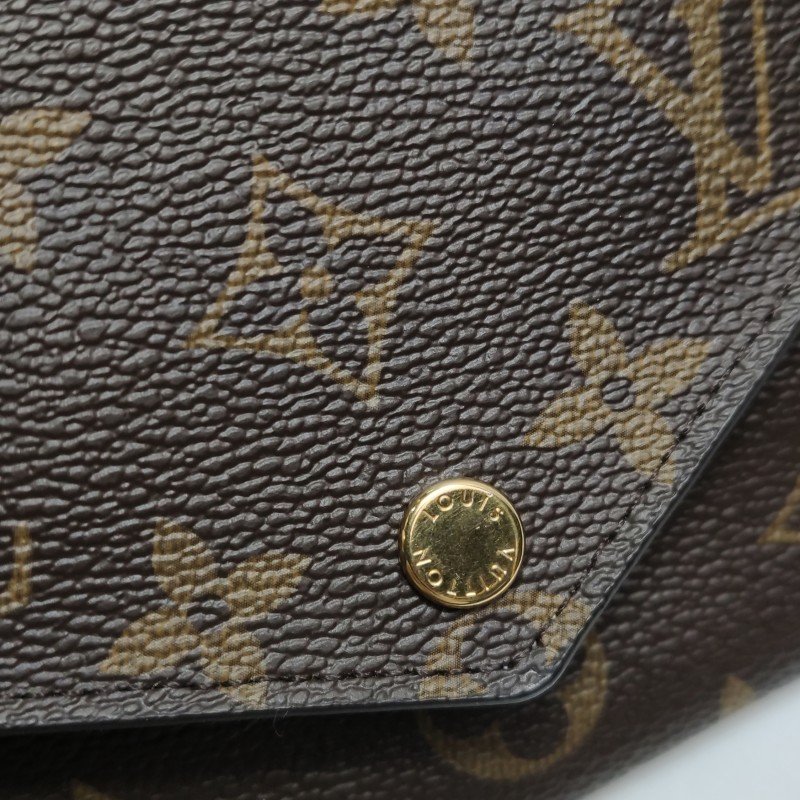 Louis Vuitton(LV)牛皮Monogram印花按扣錢包-8