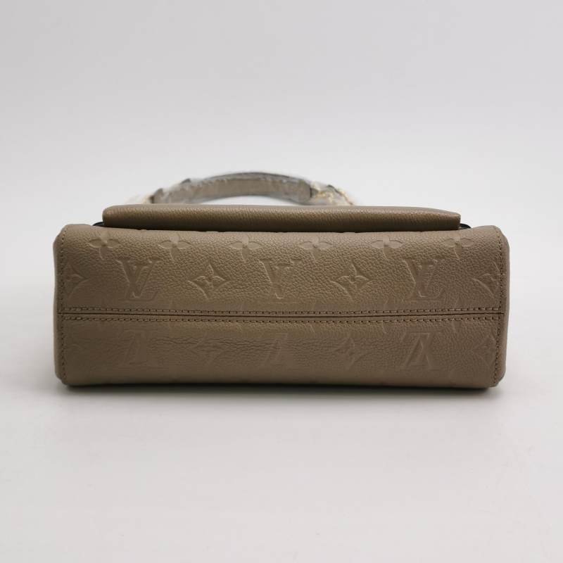 Louis Vuitton(LV)Vavin小號牛皮純色老花壓紋鎖扣單肩包芯片款-5