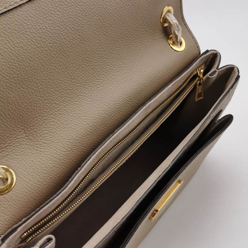 Louis Vuitton(LV)Vavin小號牛皮純色老花壓紋鎖扣單肩包芯片款-6