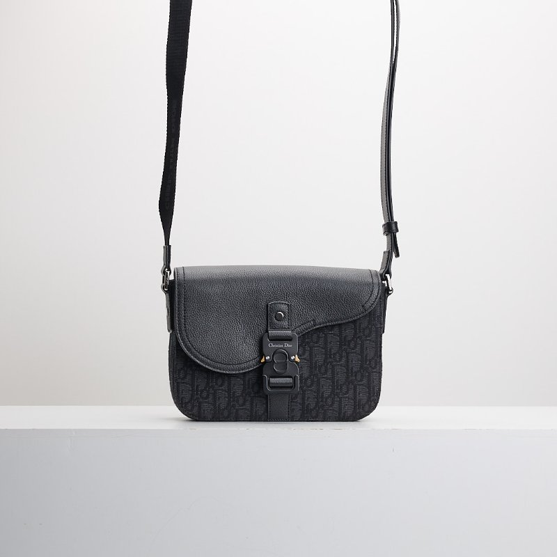 二手DIOR saddle 小號馬鞍郵差包/黑老花-0