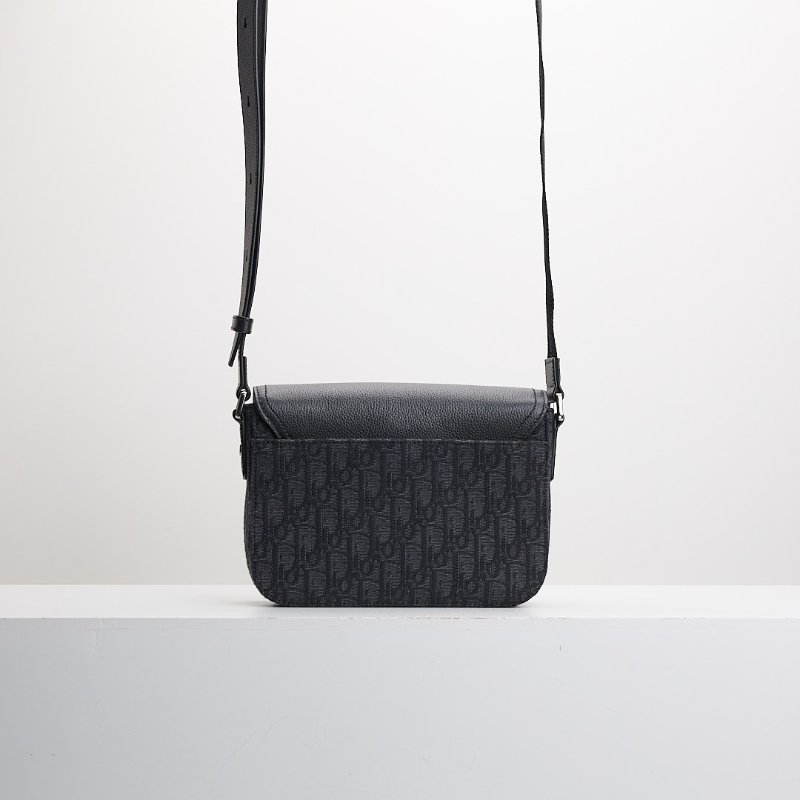 二手DIOR saddle 小號馬鞍郵差包/黑老花-1