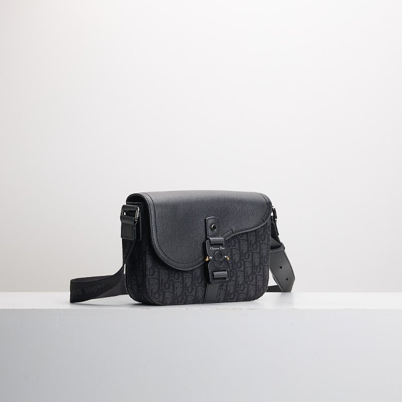 二手DIOR saddle 小號馬鞍郵差包/黑老花-2