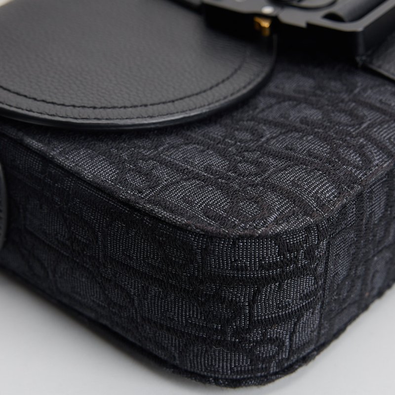 二手DIOR saddle 小號馬鞍郵差包/黑老花-10