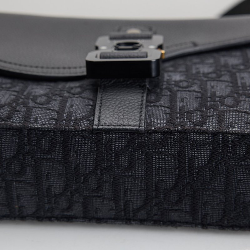 二手DIOR saddle 小號馬鞍郵差包/黑老花-12