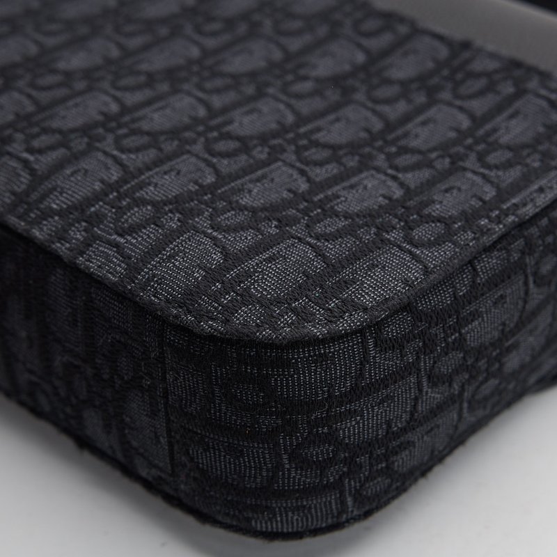 二手DIOR saddle 小號馬鞍郵差包/黑老花-15