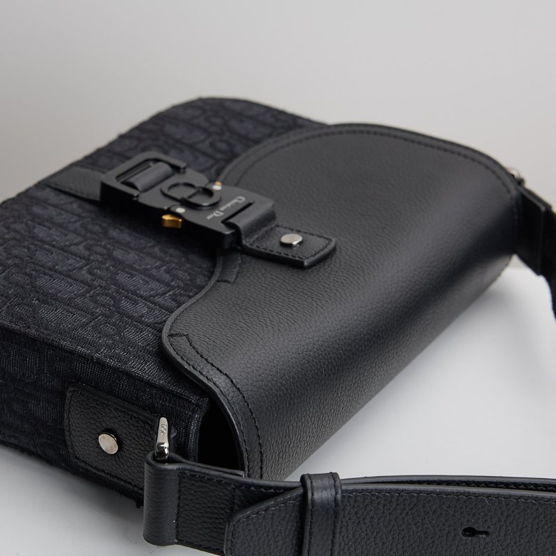 二手DIOR saddle 小號馬鞍郵差包/黑老花-17