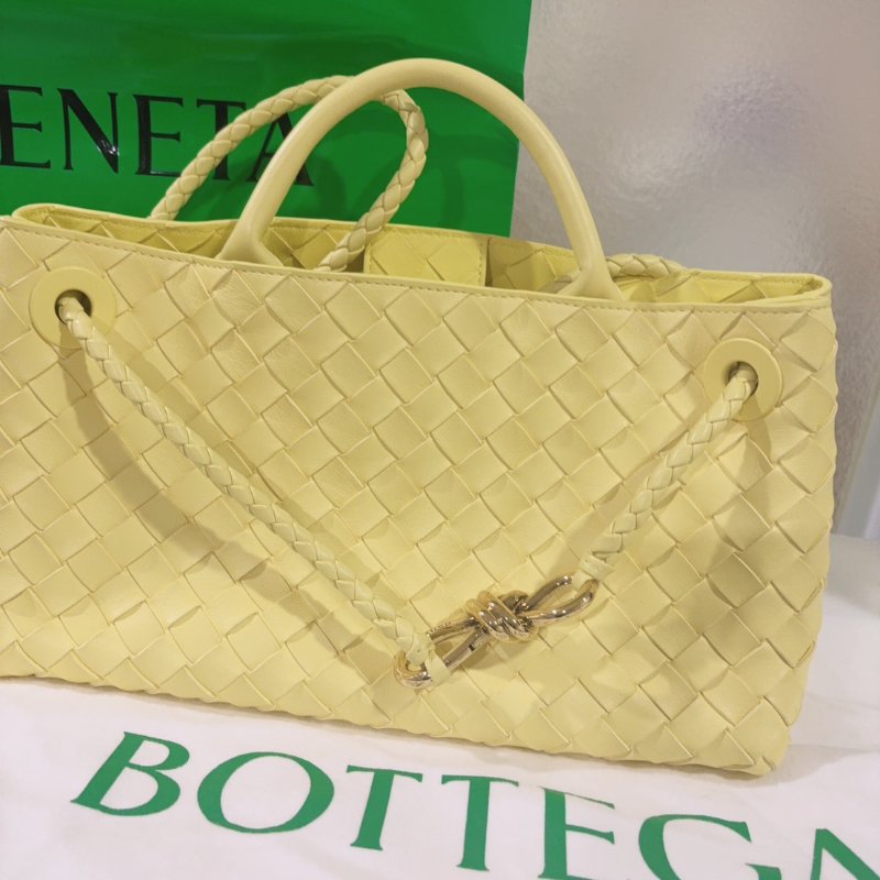 【99新】BV 黃色 Andiamo Intrecciato 托特包 (East-West) 附全套購證/防塵袋-1