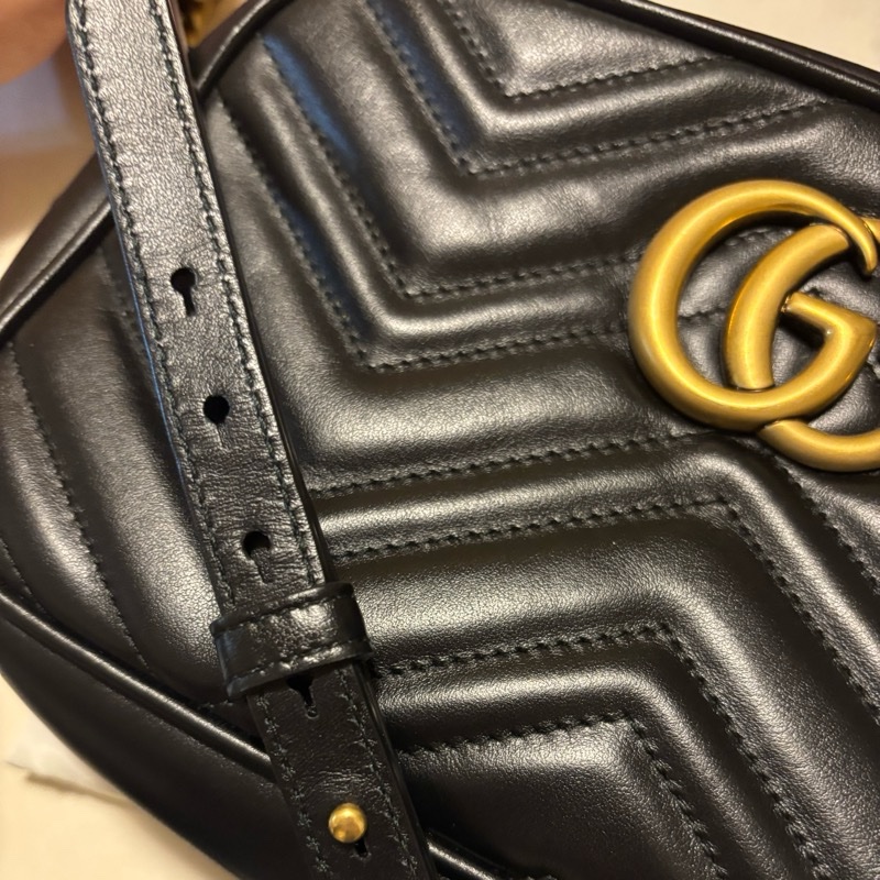 Gucci 馬夢黑色 相機包24cm-1