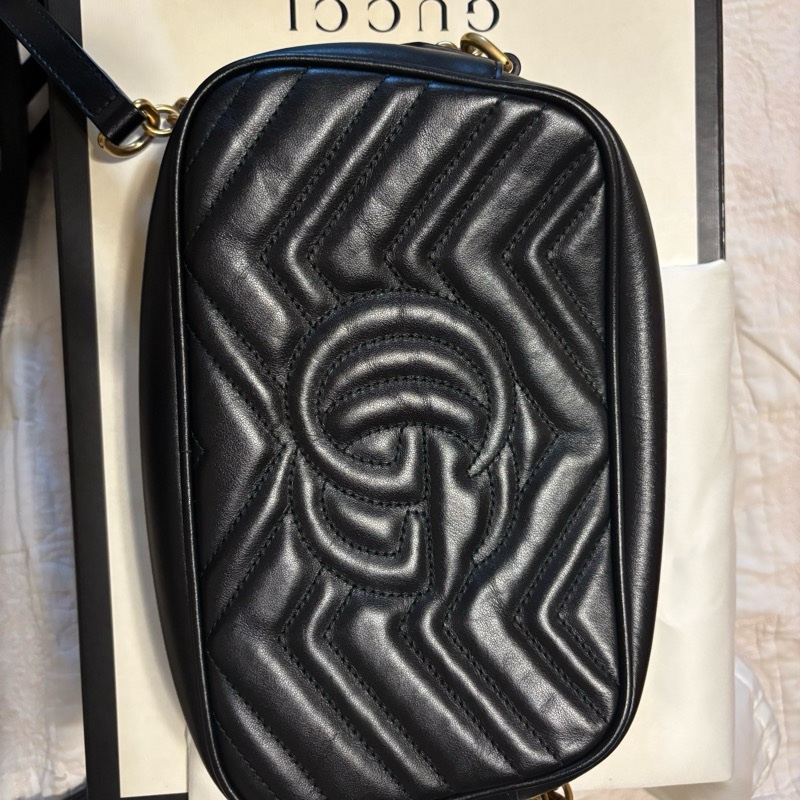 Gucci 馬夢黑色 相機包24cm-6