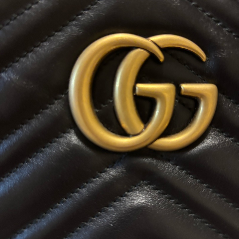 Gucci 馬夢黑色 相機包24cm-17