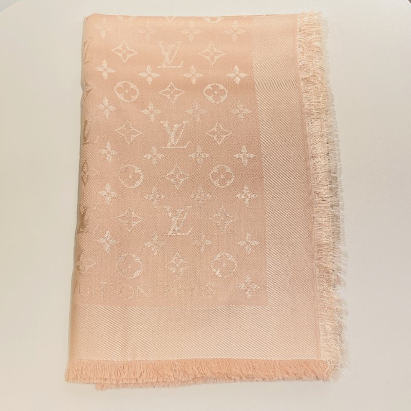 TW4589 Louis Vuitton 路易威登 方巾 粉色 純絲羊毛混紡料M76874 Schalle Monogram Classic Scarf 139 x 139cm Wool x Silk-1