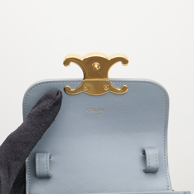 二手Celine mini凱旋門小包/霧霾藍-16
