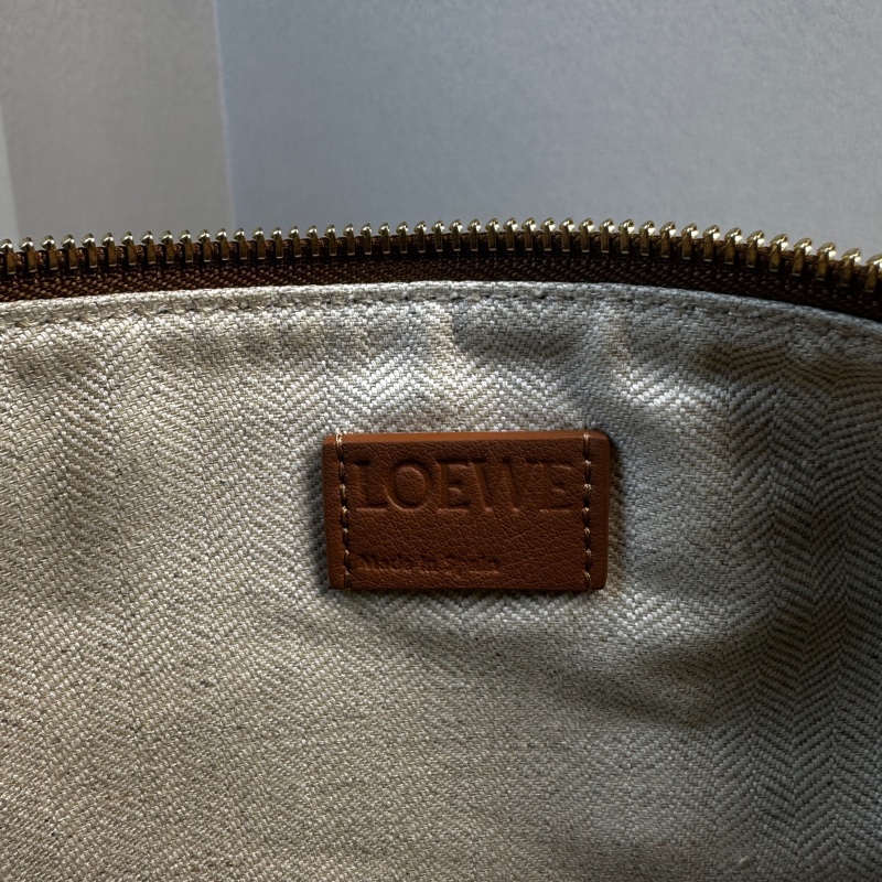 99新 羅意威/Loewe 焦糖色手袋hobo包 經典牛皮革 16x10x18cm-8