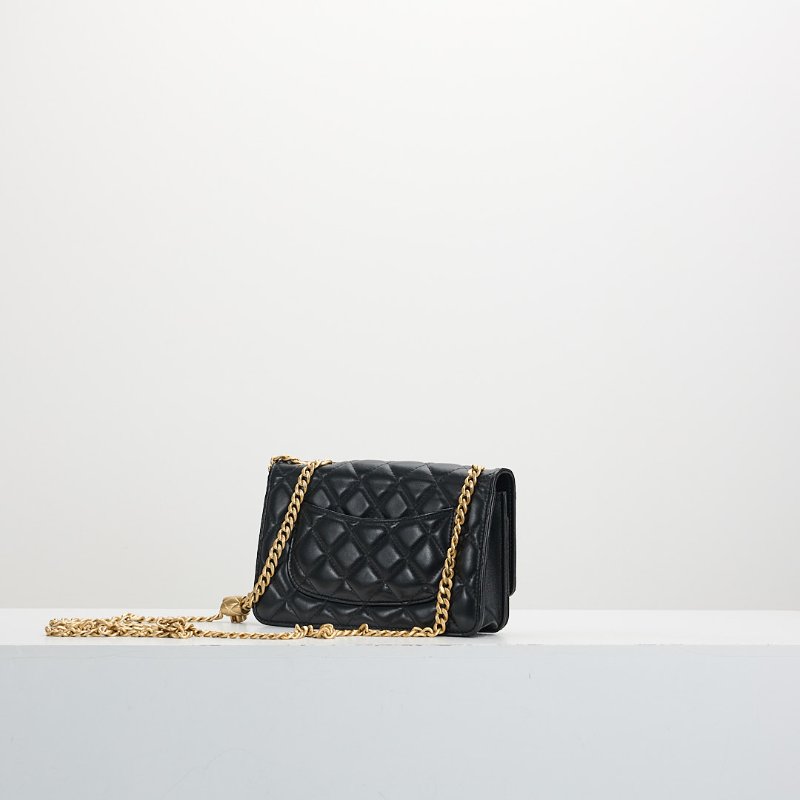 二手Chanel 金柱調節扣woc/黑金-2