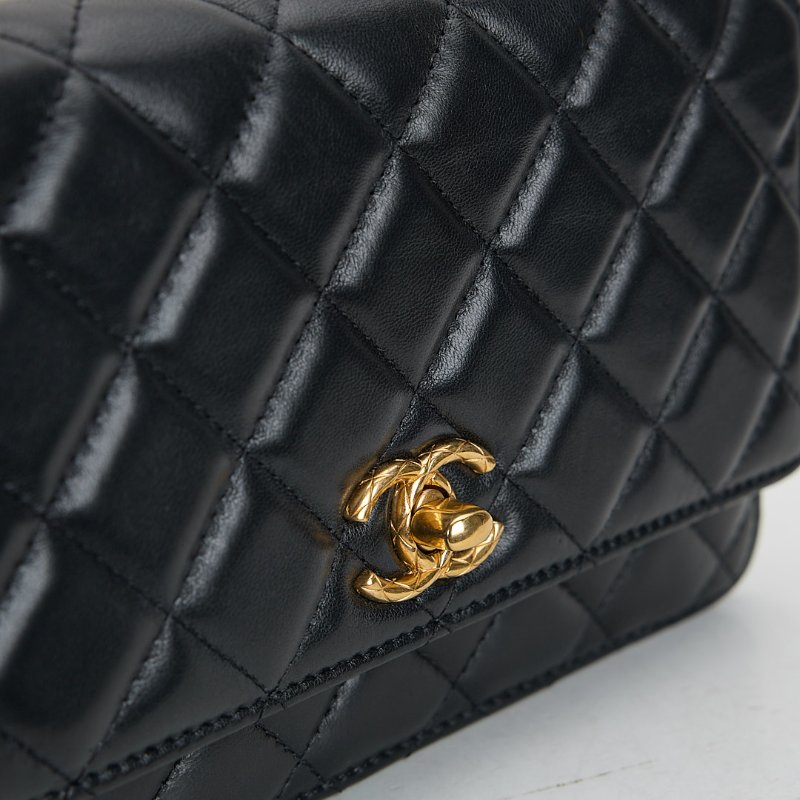 二手Chanel 金柱調節扣woc/黑金-4