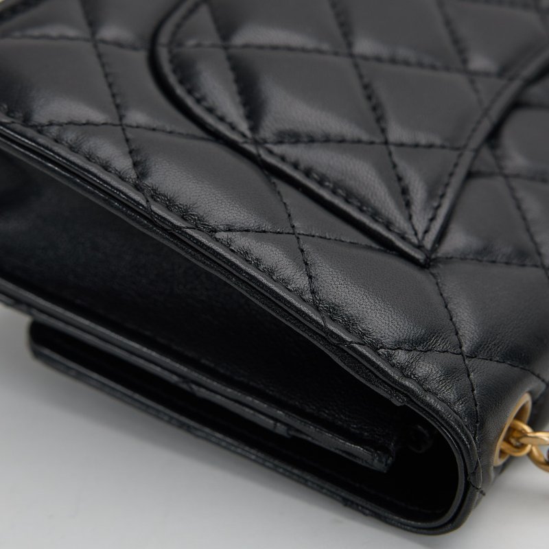 二手Chanel 金柱調節扣woc/黑金-7