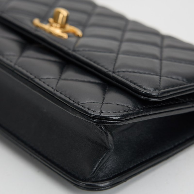 二手Chanel 金柱調節扣woc/黑金-9