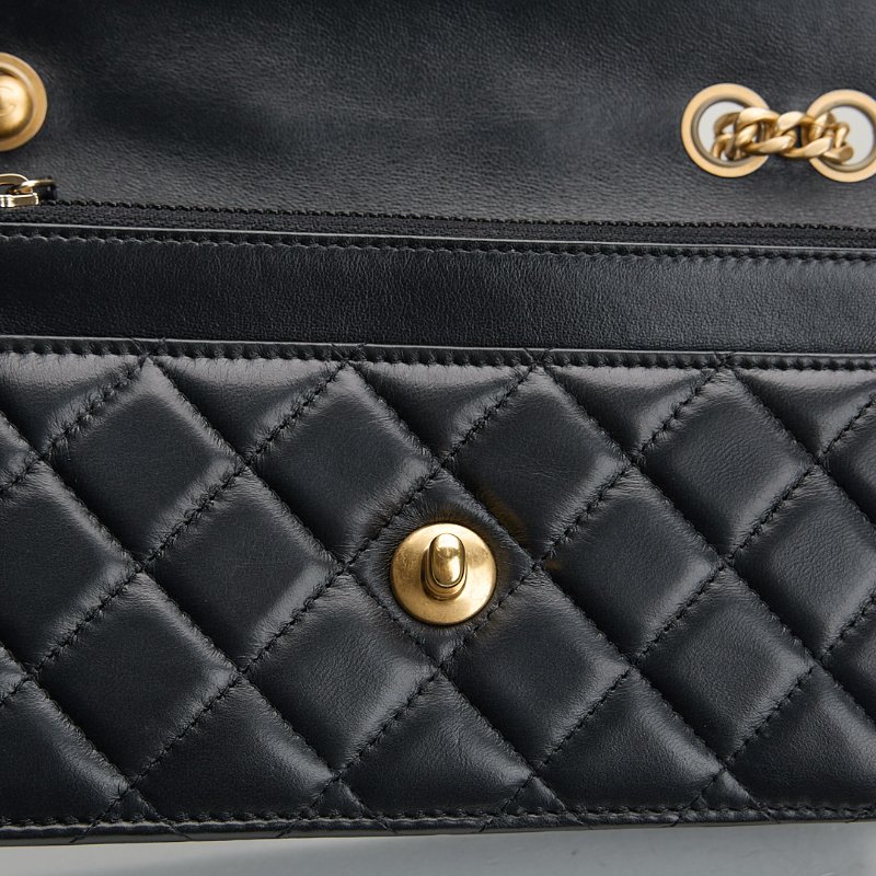 二手Chanel 金柱調節扣woc/黑金-13