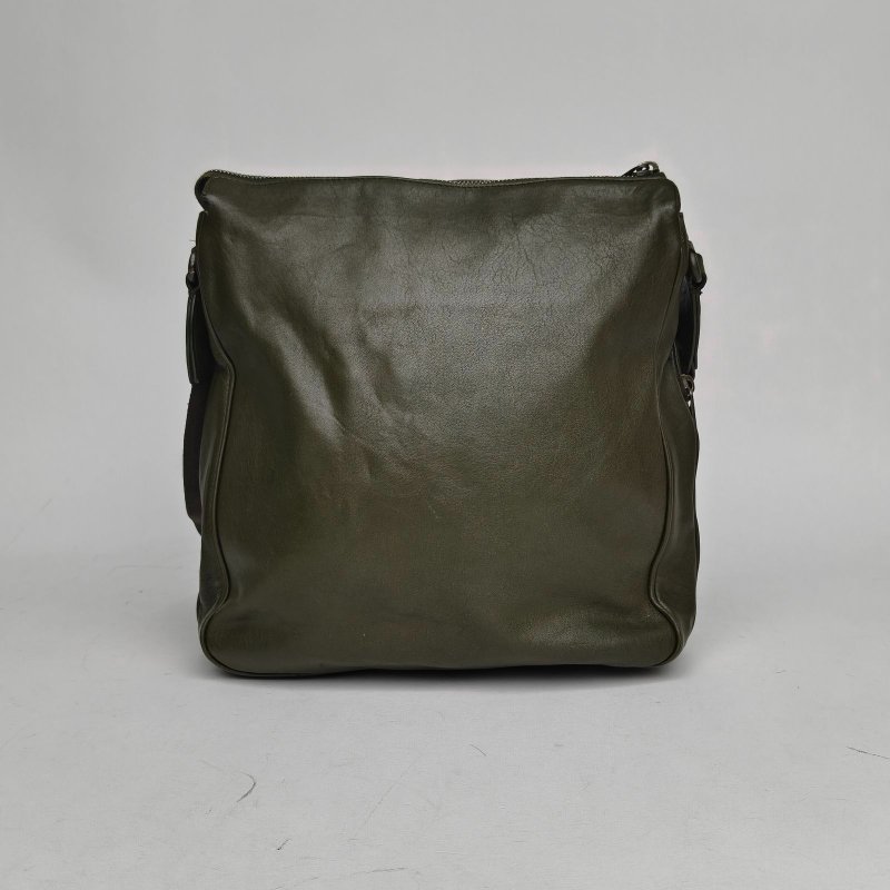 BOTTEGA VENETA 綠色羊皮經典編織斜挎包肩背包-2