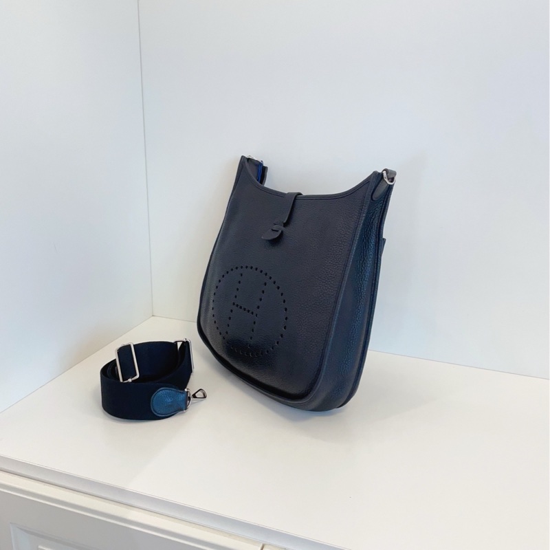 【98新🆕】Hermes Evelyne33 伊芙琳黑色銀扣 金剛色 單肩包-2