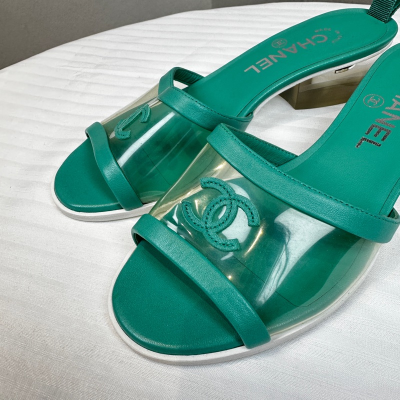 香奈兒/Chanel 涼鞋透明低跟穆勒鞋 36.5碼-2