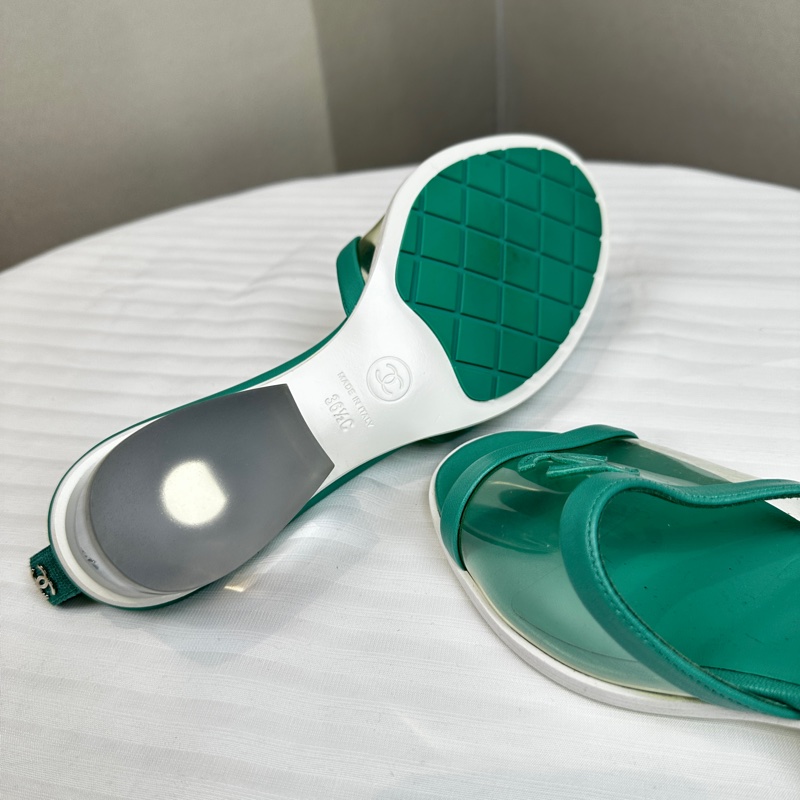 香奈兒/Chanel 涼鞋透明低跟穆勒鞋 36.5碼-4