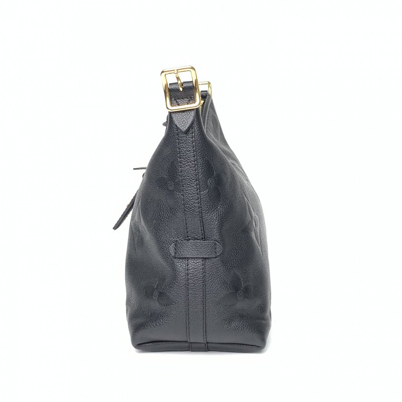 LOUIS VUITTON CARRYALL小號29配子袋黑色牛皮金扣晶片肩背包-1