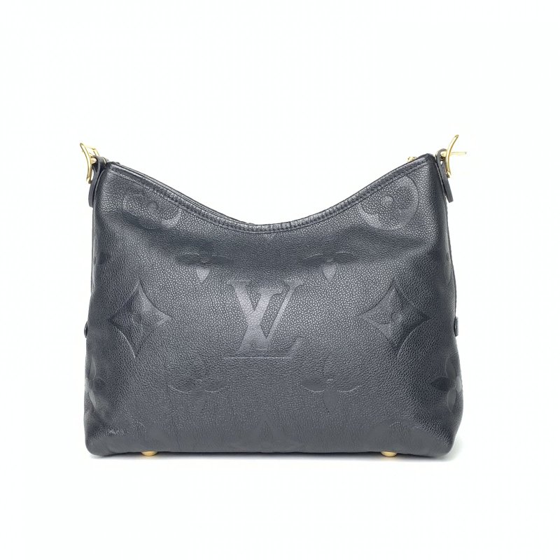 LOUIS VUITTON CARRYALL小號29配子袋黑色牛皮金扣晶片肩背包-2
