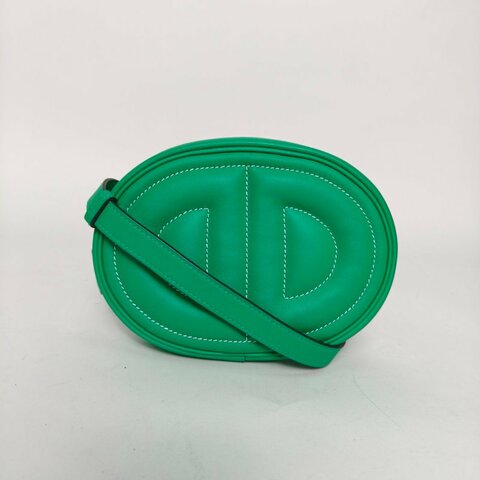 HERMES Roulis豬鼻子intheloop腰包24煙草駝色拼6W薄荷綠Swift皮U刻銀扣肩背包