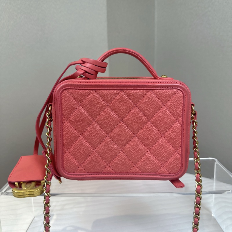 香奈兒/Chanel 粉色相機包化妝包手提斜挎包 16.5x7x12.5cm-1