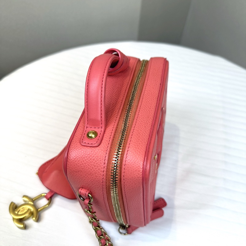香奈兒/Chanel 粉色相機包化妝包手提斜挎包 16.5x7x12.5cm-4