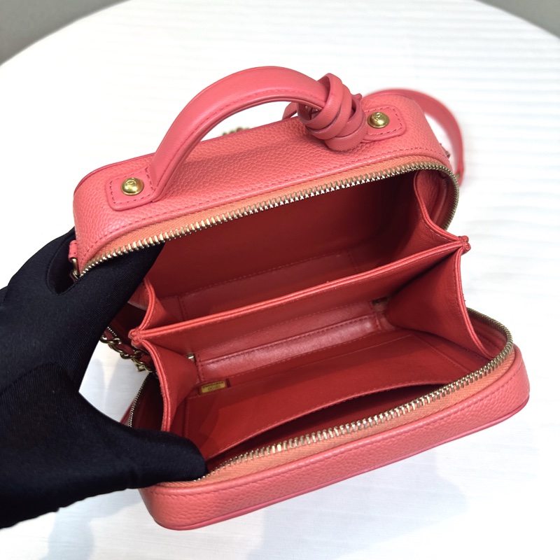 香奈兒/Chanel 粉色相機包化妝包手提斜挎包 16.5x7x12.5cm-13