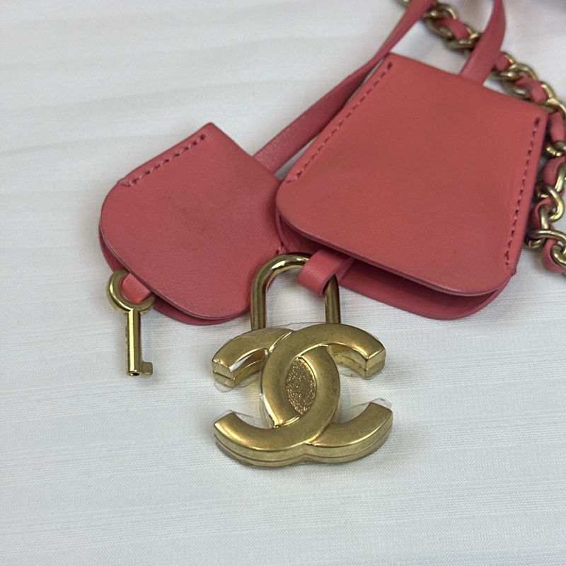 香奈兒/Chanel 粉色相機包化妝包手提斜挎包 16.5x7x12.5cm-16