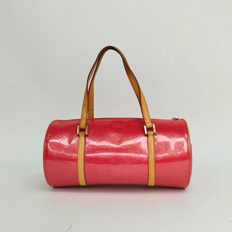 LOUIS VUITTON 中古漆皮圓筒包30粉色漆皮2005肩背包